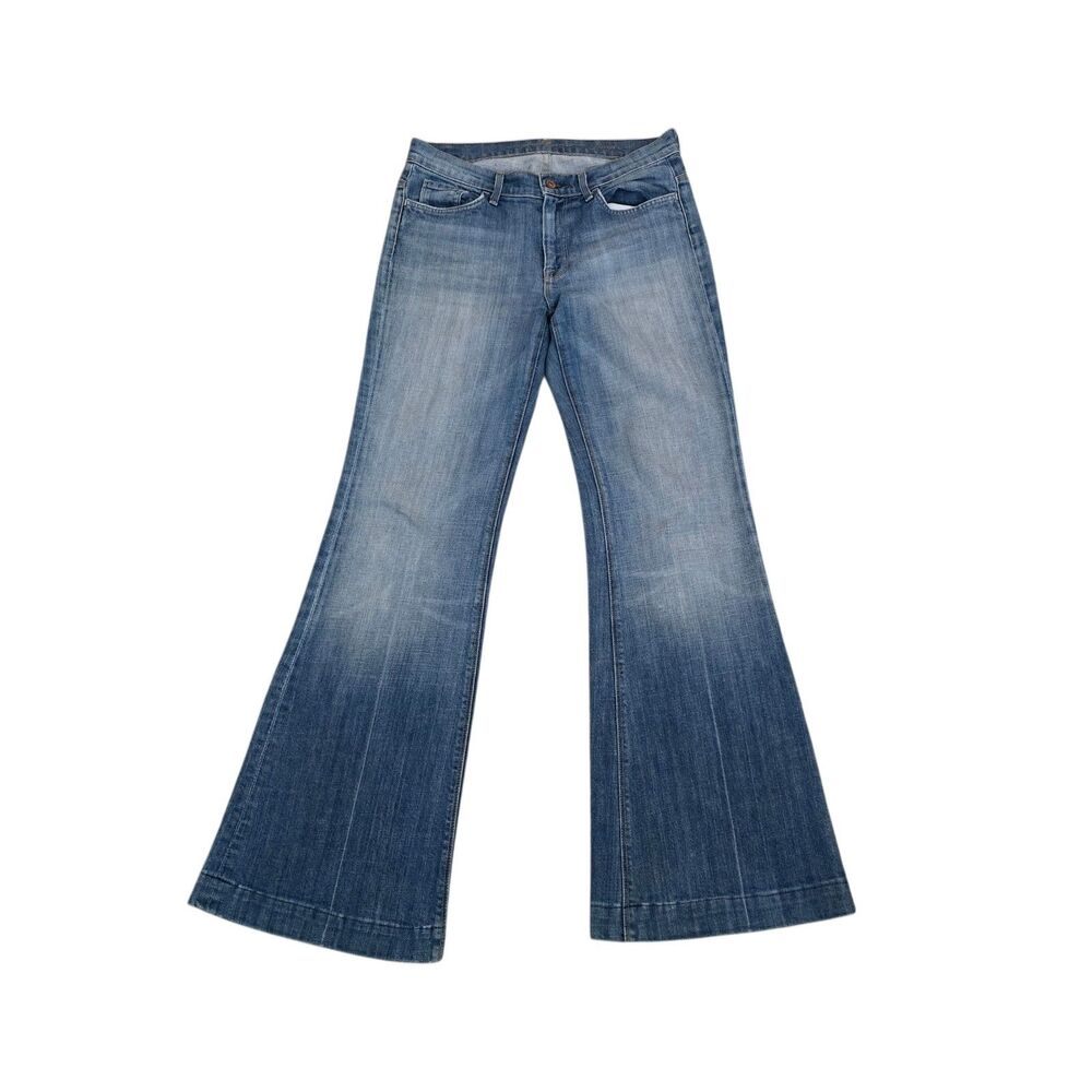 7 For All Mankind Ginger FLare Jeans Womens Size 28x32 Made In USA Medium Wash
